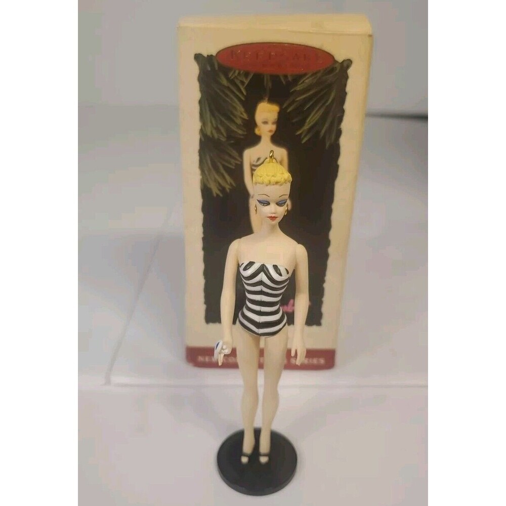 Barbie 1959 Debut Black White Stripe Swimsuit Hallmark Keepsake Ornament